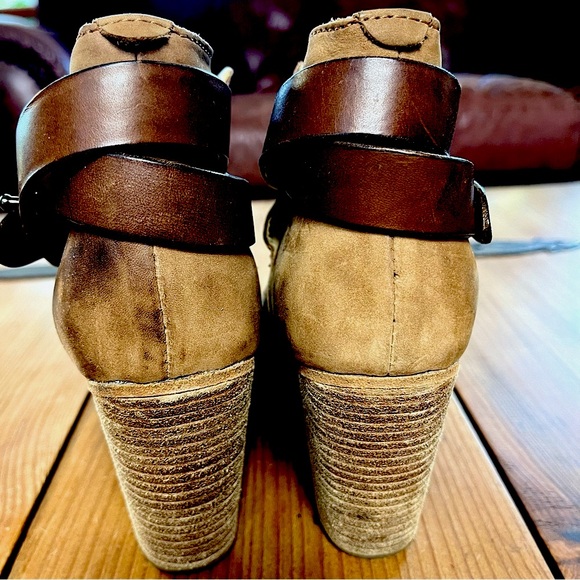 Rag & Bone HARROW Ankle Boots Size 7 
Cognac Luxe Suede Boho Chic Southwestern - Picture 6 of 9